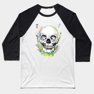 Flower Skull Baseball T-Shirt